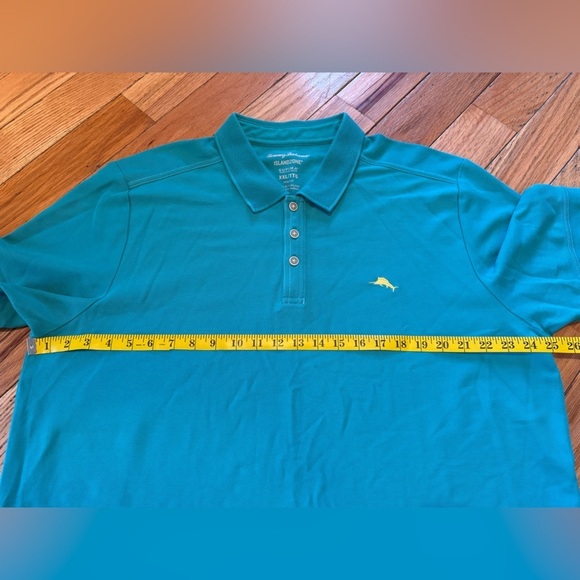 Tommy Bahama Polo Mens Size XXL Shirt Short Sleeve Golf Island Zone Buttons Teal - Picture 14 of 14